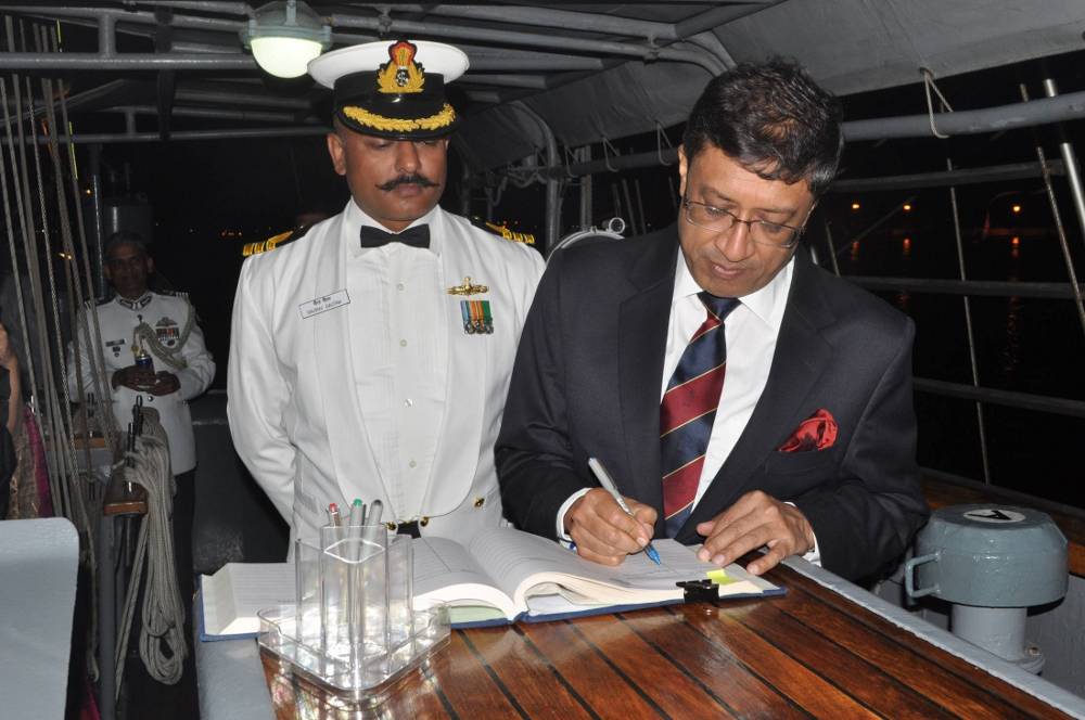 Signing Visitor's Book